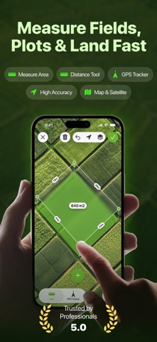 GPS fields area measure map ⁺ iPhone screenshot