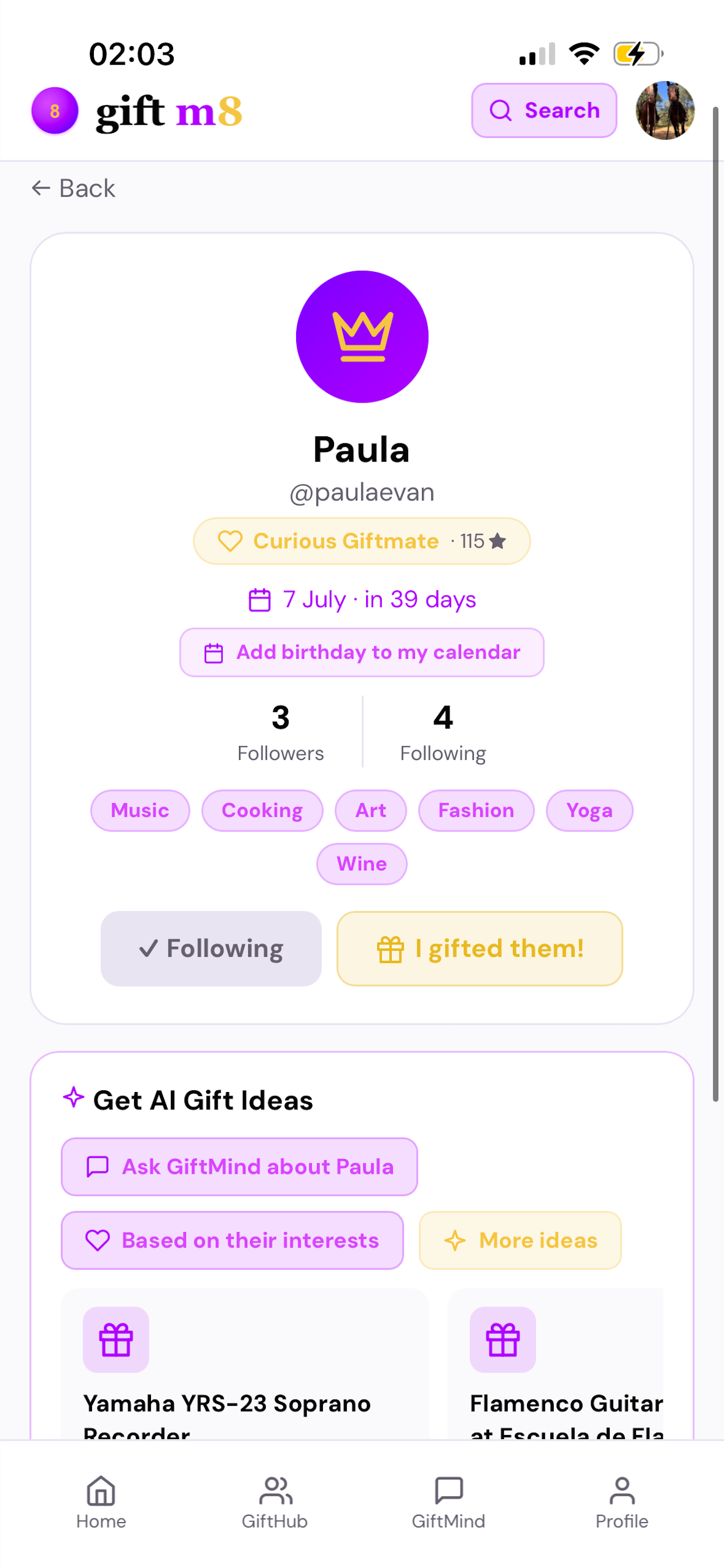 Giftm8 screenshot 4