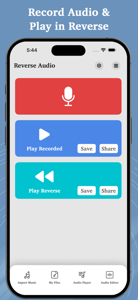 Reverse Audio - Record & Play screenshot 1