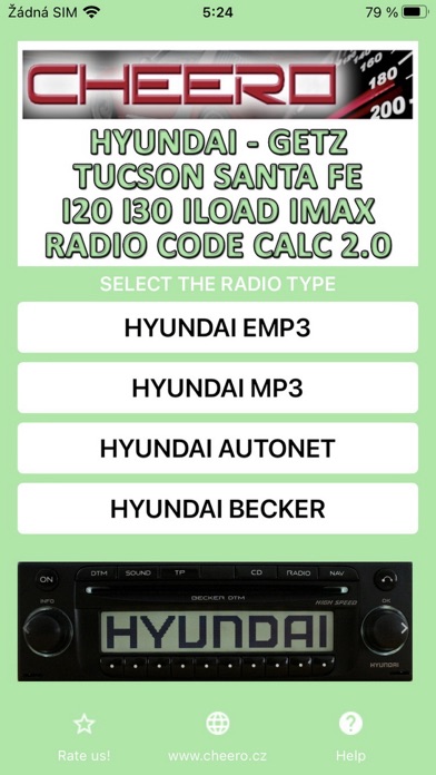RADIO CODE for HYUNDAI TUCSON Screenshot