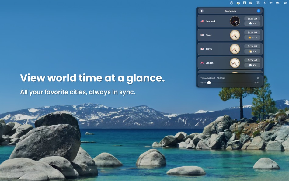 #1. Snapclock – World Clock (macOS) By: HoJin Lee