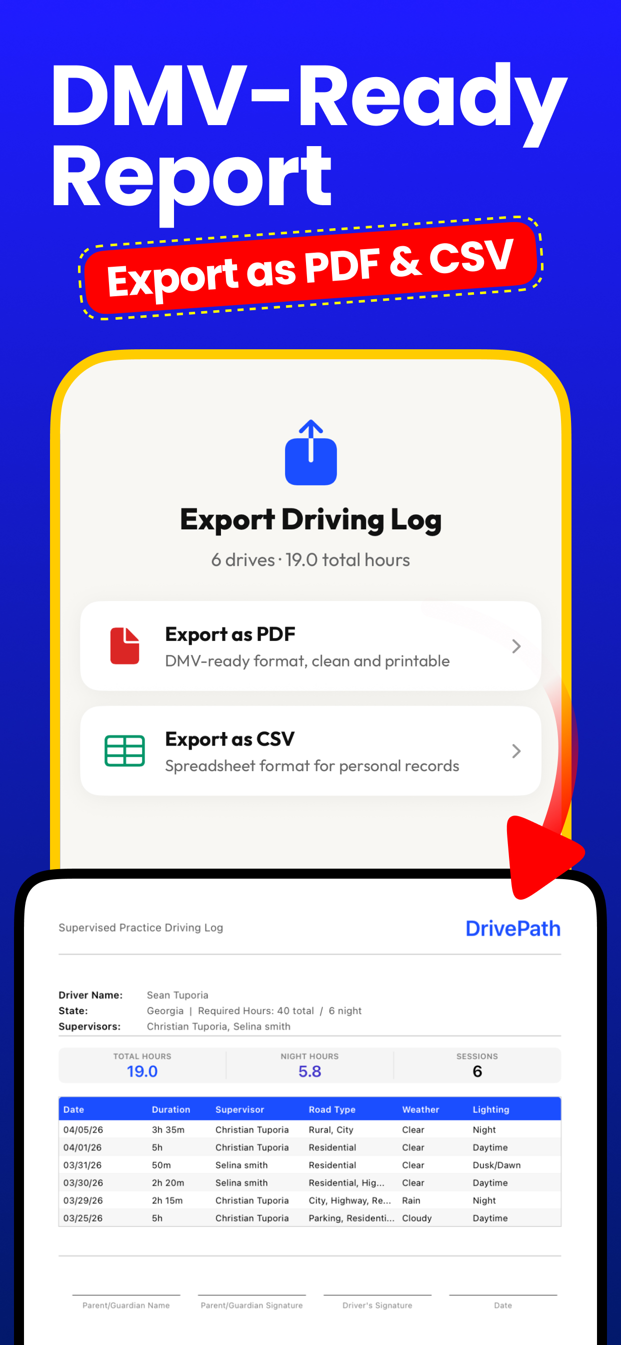 DrivePath - Learner log book screenshot 3