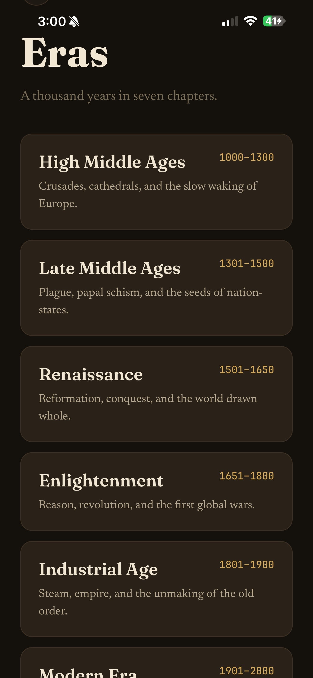 History Timeline - Saeculum