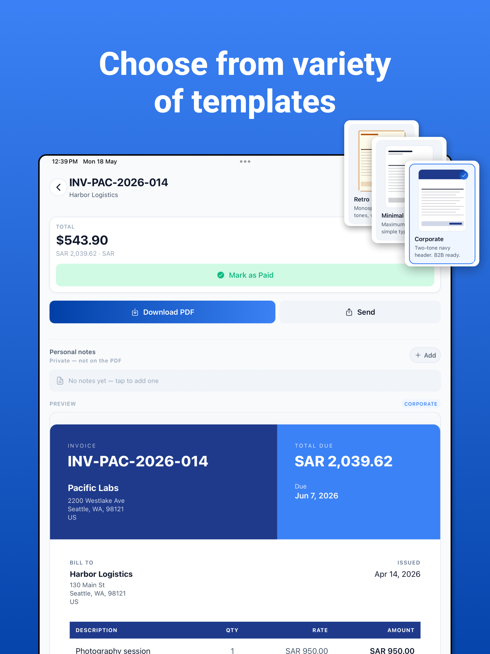 Crisp Invoice: Receipt Maker