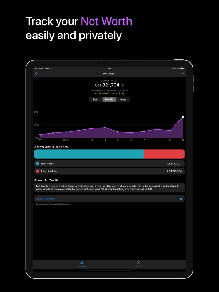 #3. Sumio: Net Worth Tracker (iOS) 来自: Fiduciary