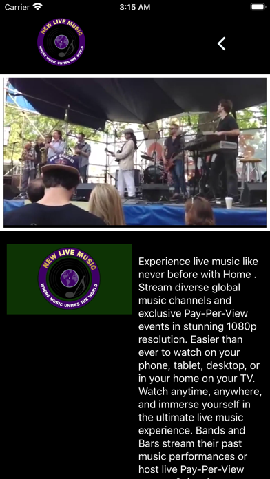 New Live Music Screenshot