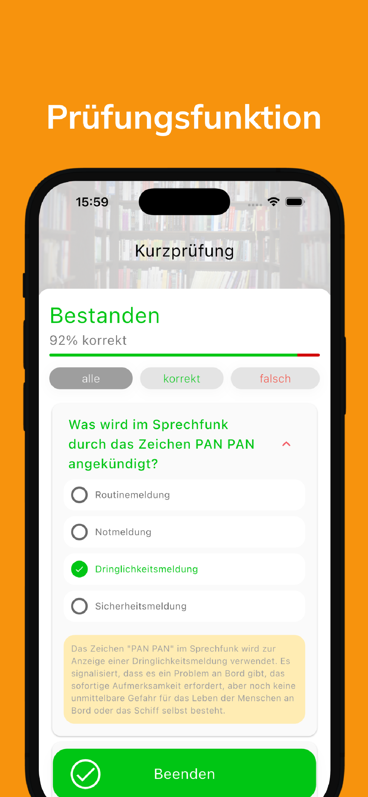 Seefunk: SRC & LRC Prüfung