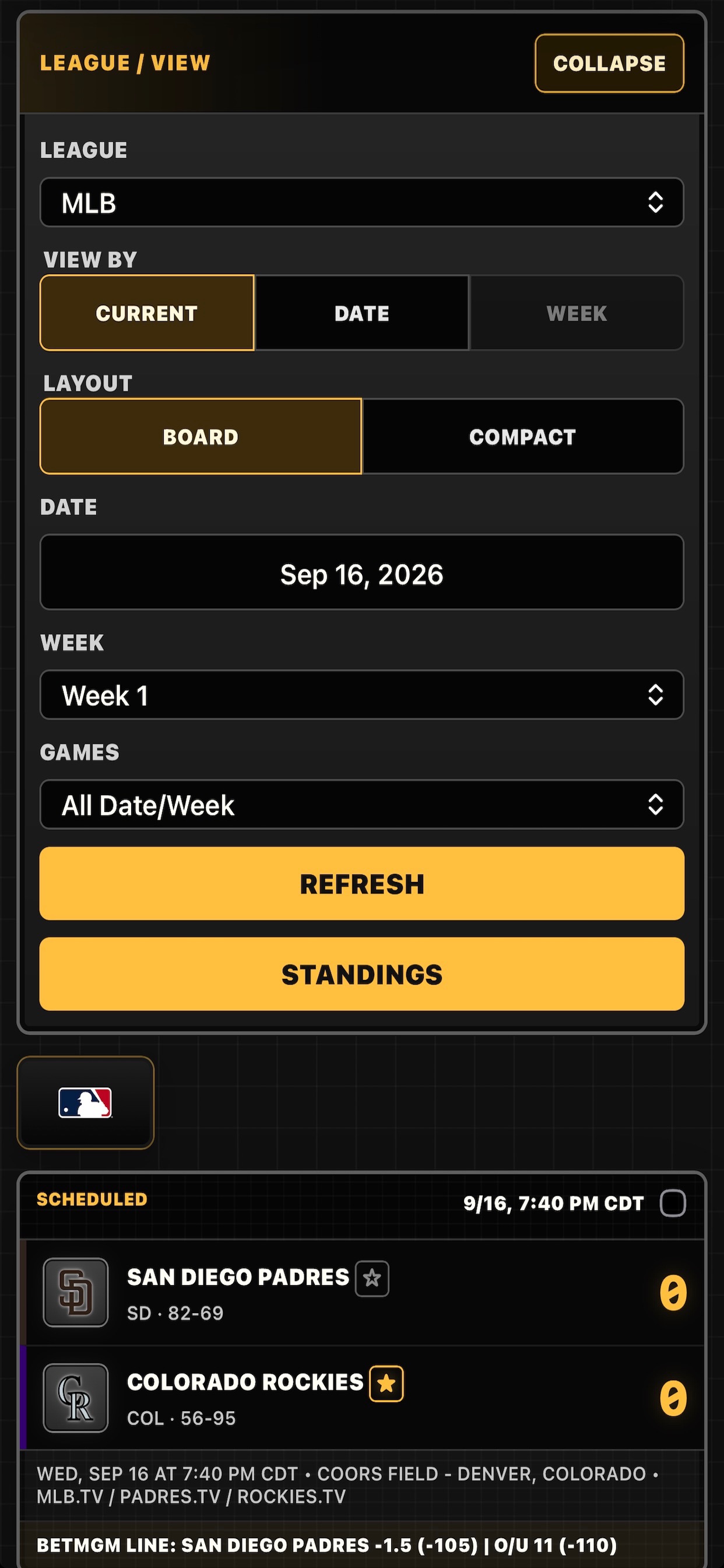 Screenshot 2 of League Scoreboard