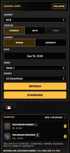League Scoreboard screenshot 2