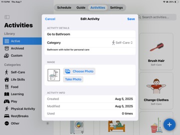 Visual Schedule Pro for ABA iPad screenshot