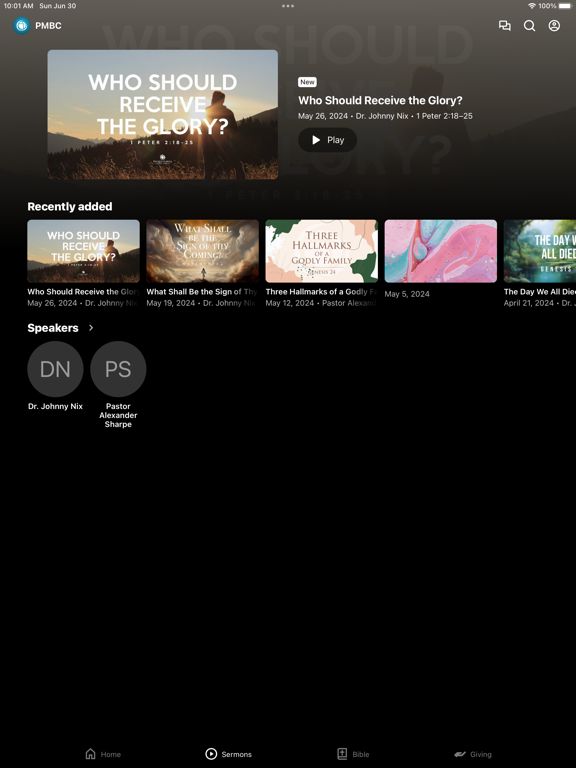 Pickett's Mill Baptist Church iPad screenshot