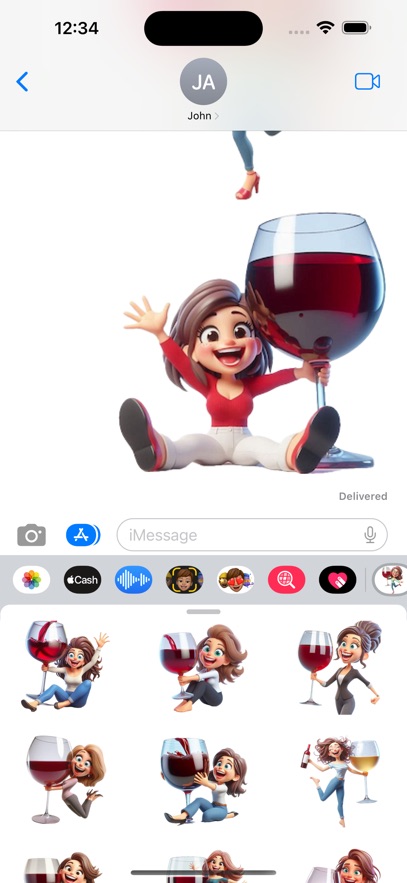 Large Wine Woman Stickers