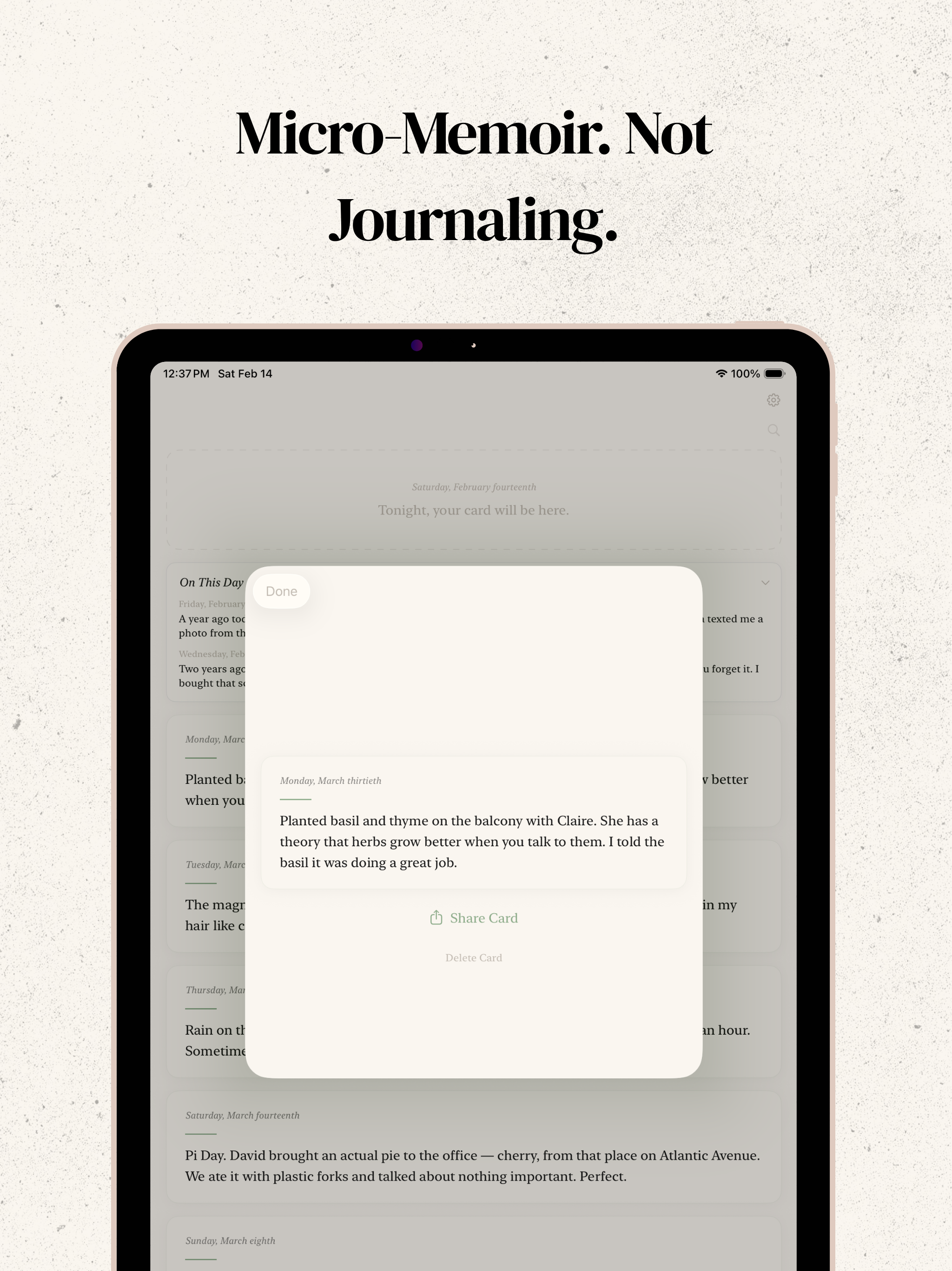 ÉDIT: Private Memoir Journal