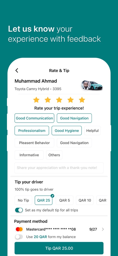 Karwa Official - karwa-official-taxi-rating-tipping-screen