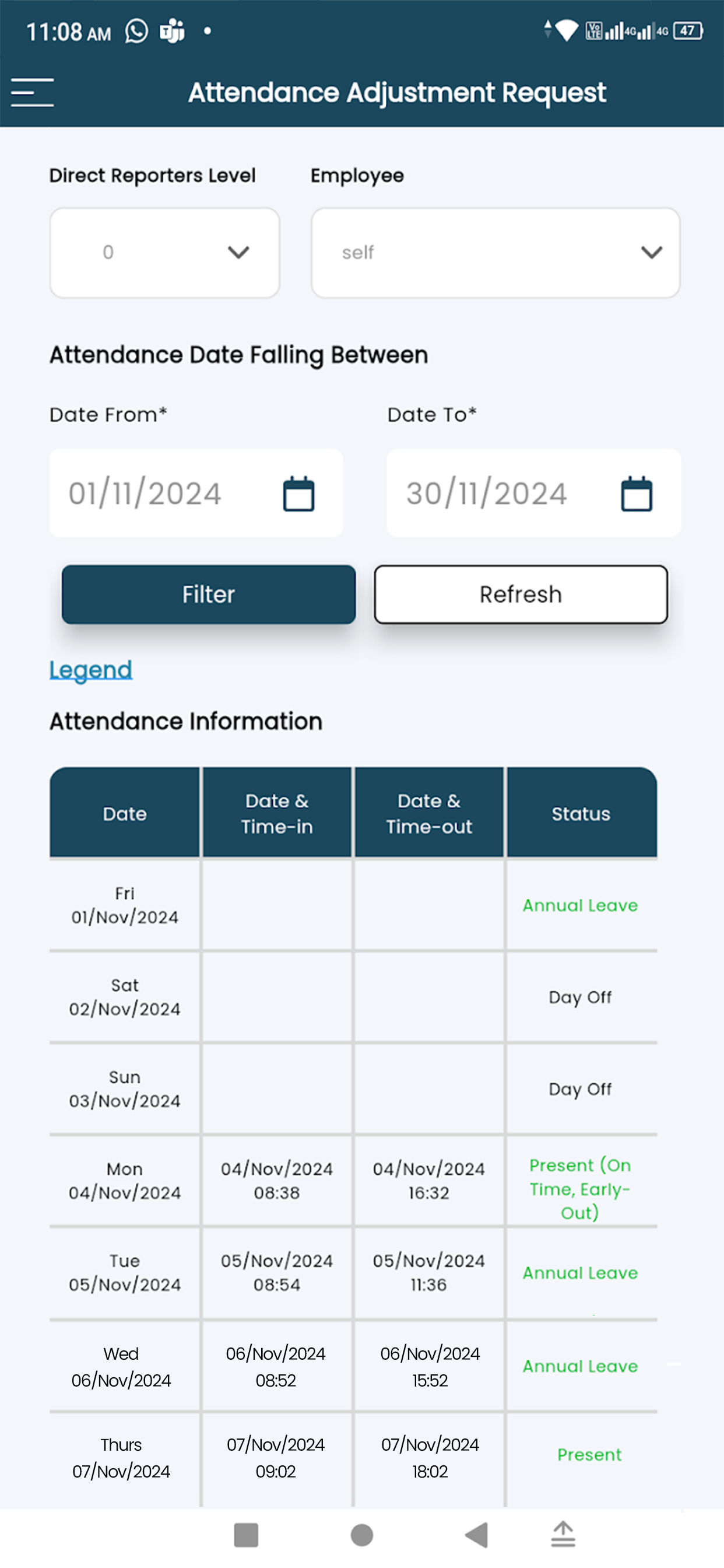 Employee Self Service App