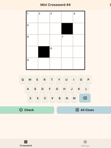 Daily Mini Crosswords iPad screenshot