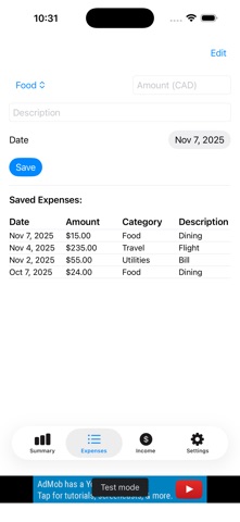 ExpensesManager screenshot