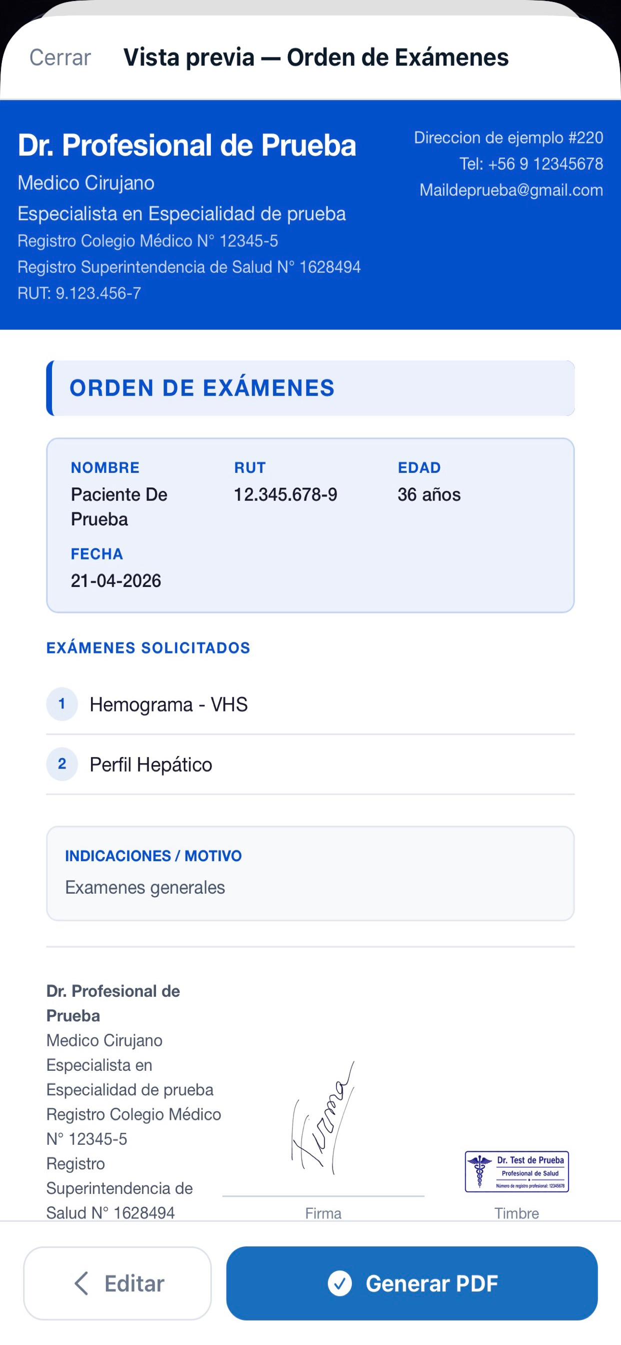 RecetaMED - Órdenes médicas