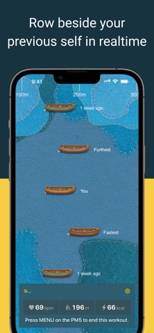 YouVsYou - Concept2 PM5 Rowing iPhone screenshot