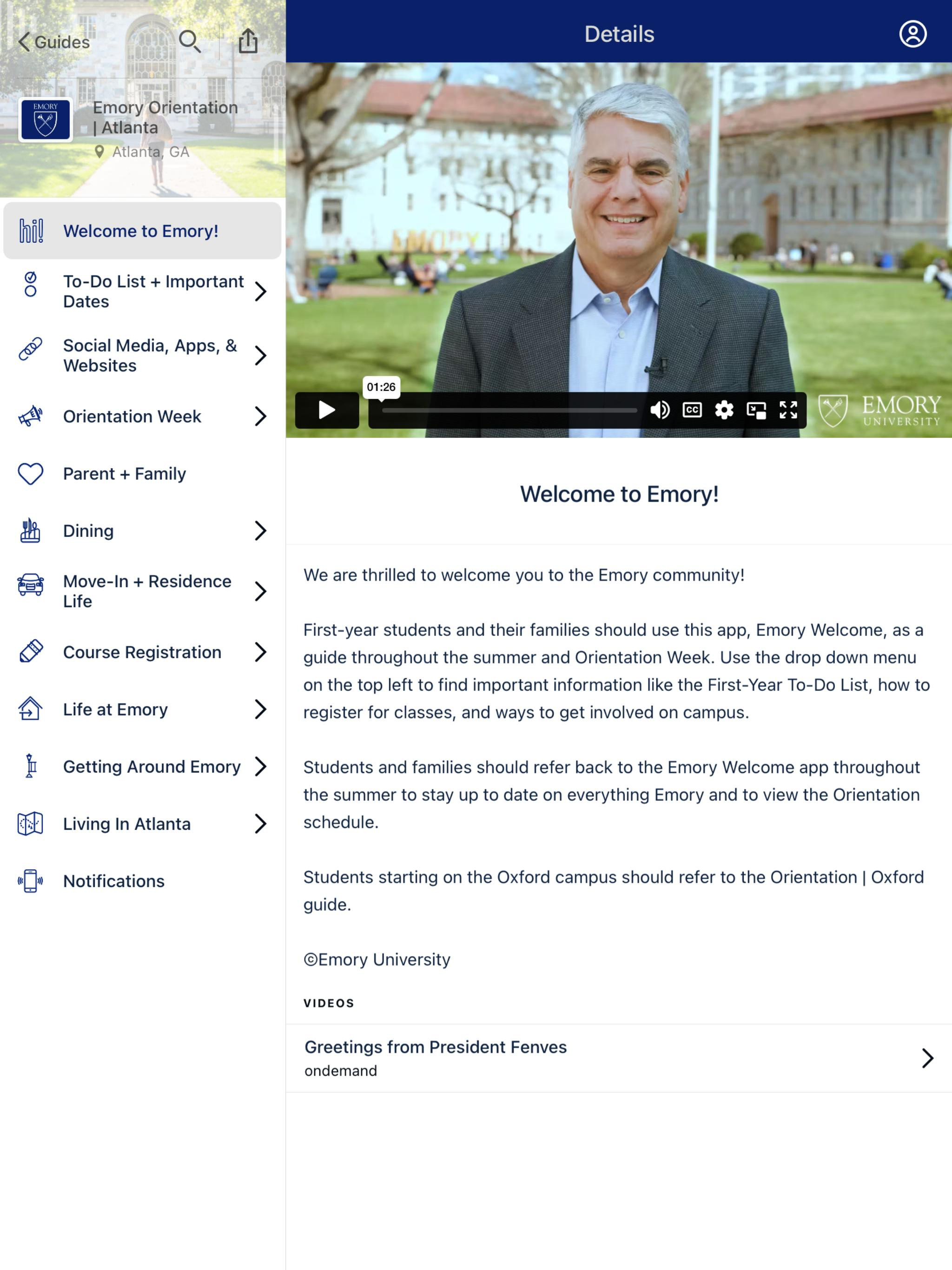 Emory Welcome