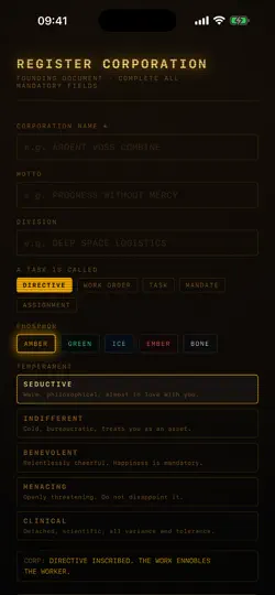 Captura de pantalla de Directive Register en iPhone 2