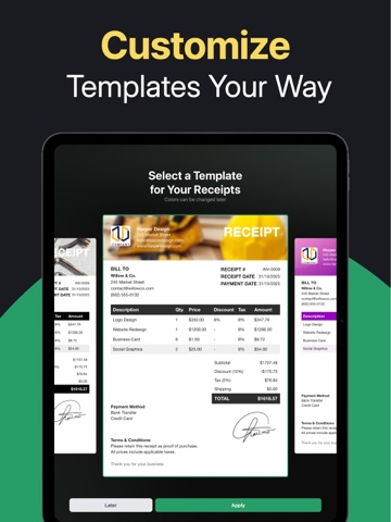 Receipt Maker - Generate Bills iPad screenshot