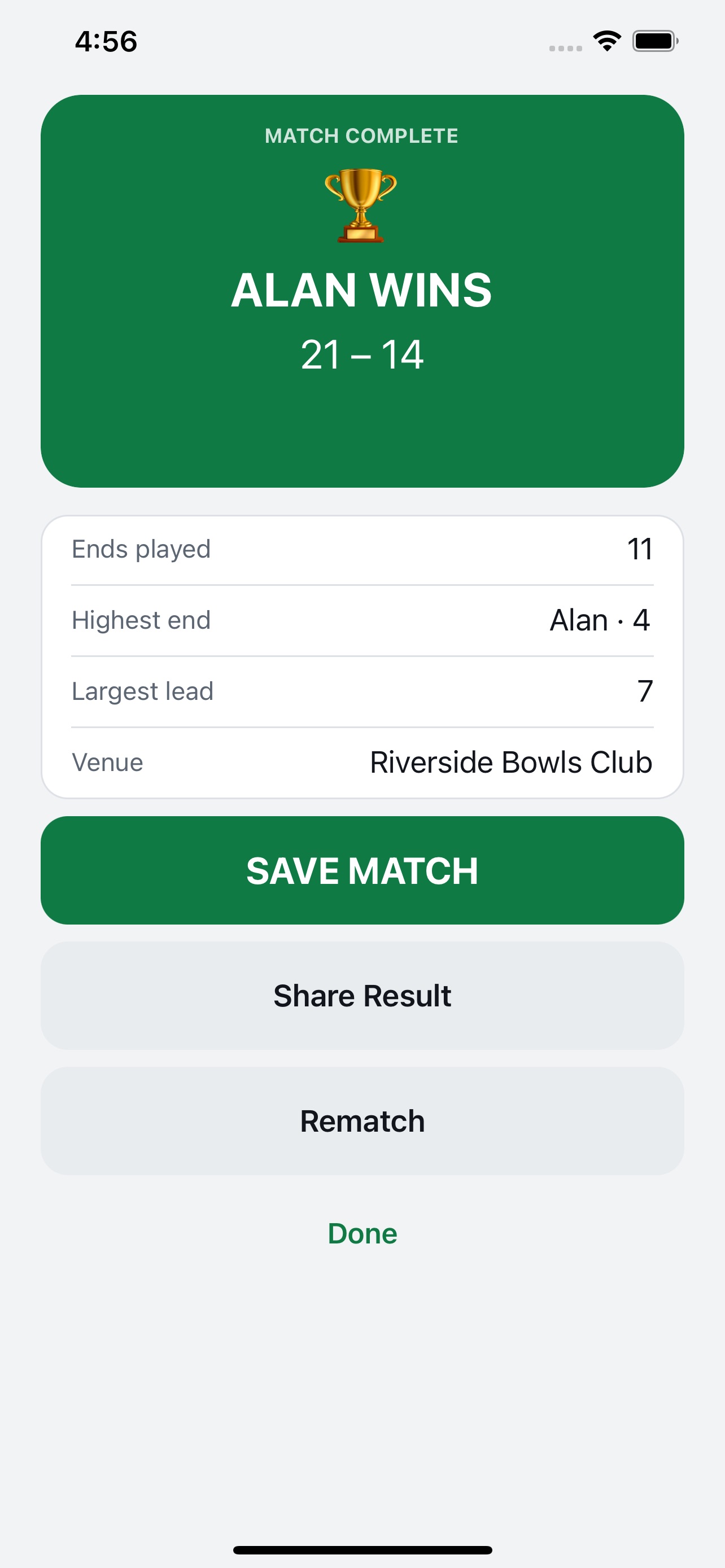 Screenshot 3 of Lawn Bowls Scorecard
