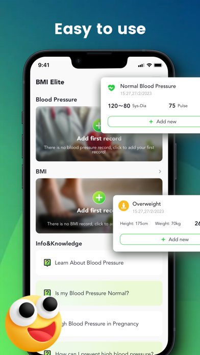 Screenshot #1 pour BP Well: BMI & Health Monitor