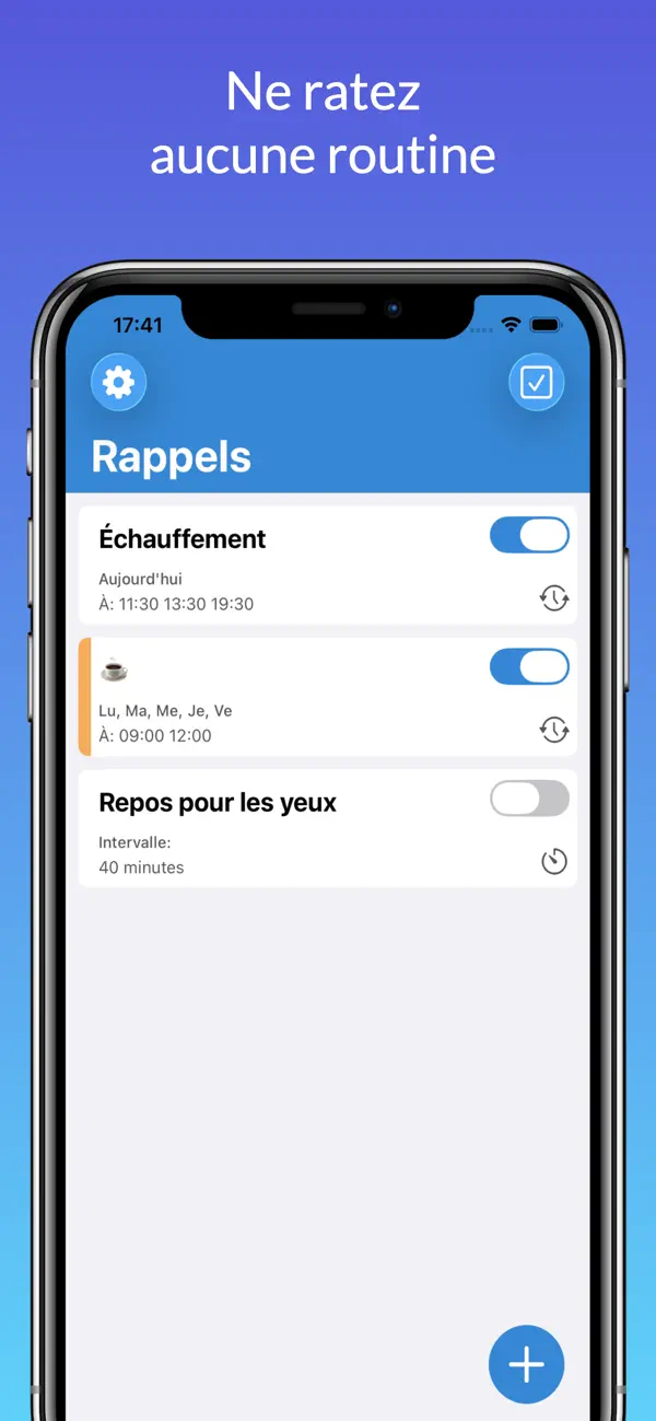 Screenshot #1 pour Rappels Réguliers: Habitudes