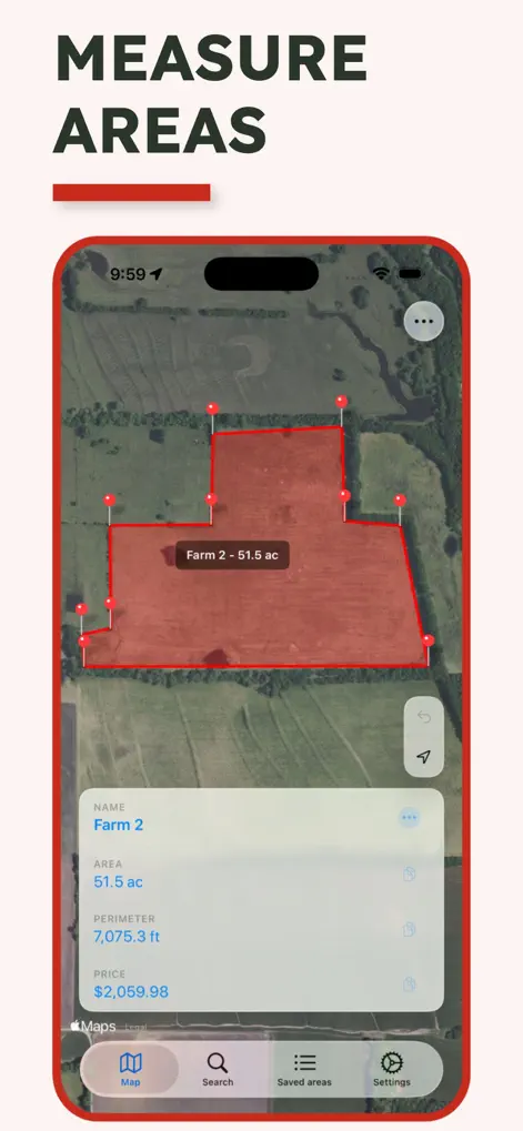 Map Area Calculator - Marea - Navigation App | MWM