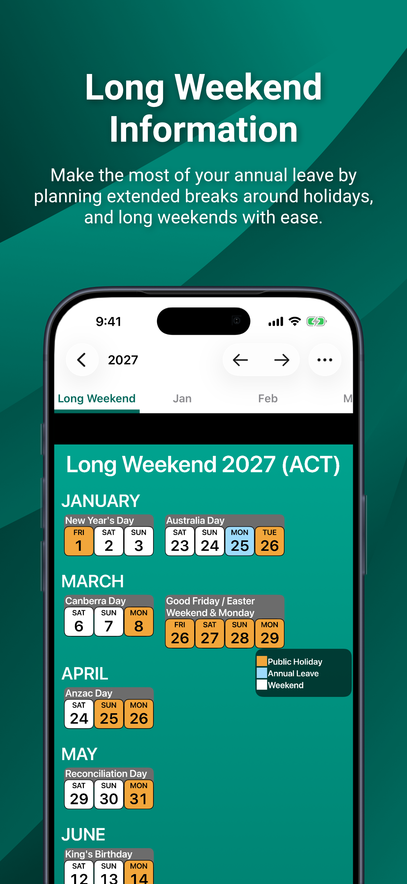 Australia Calendar 2027 - 2028 screenshot 5