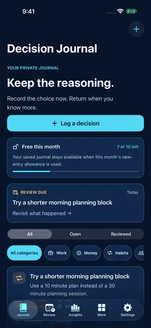 Decision Journal: Logbook screenshot 1