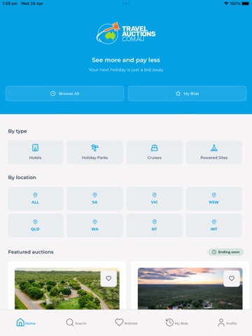 Travel Auctions iPad screenshot 2