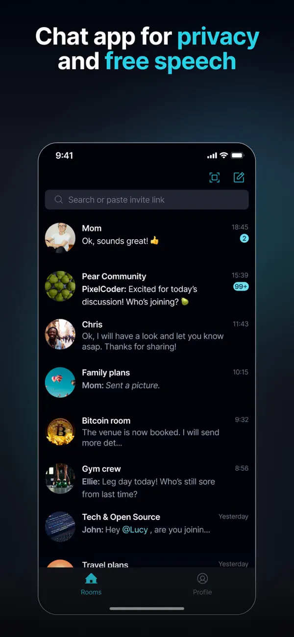 Keet - Private Encrypted Chat iPhone App Screenshot 1 – Soziale Netzwerke