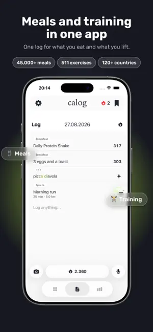 calog - Calorie & Gym Tracker screenshot 1