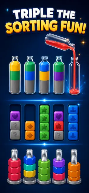 Crazy Sort - Nuts Water Blocks screenshot 4