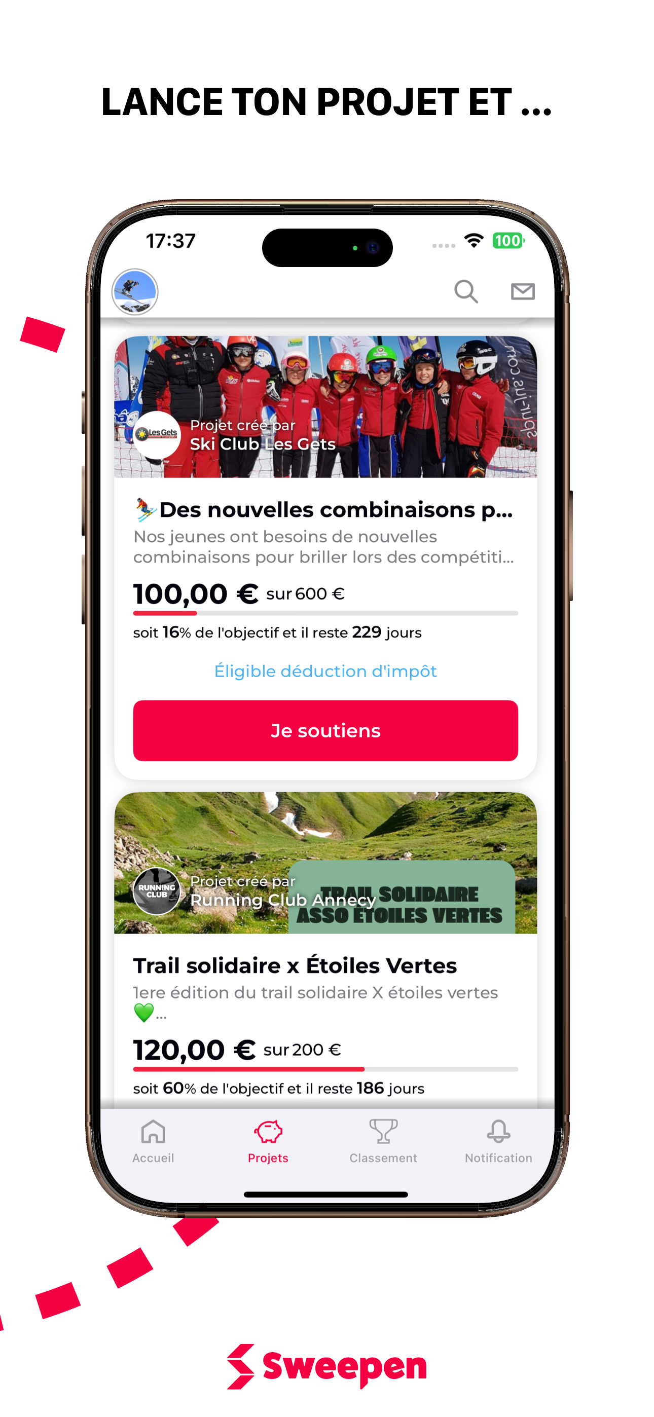 Sweepen - Financez votre Sport