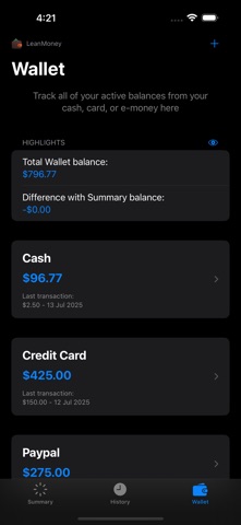 LeanMoney - Spending Tracker screenshot