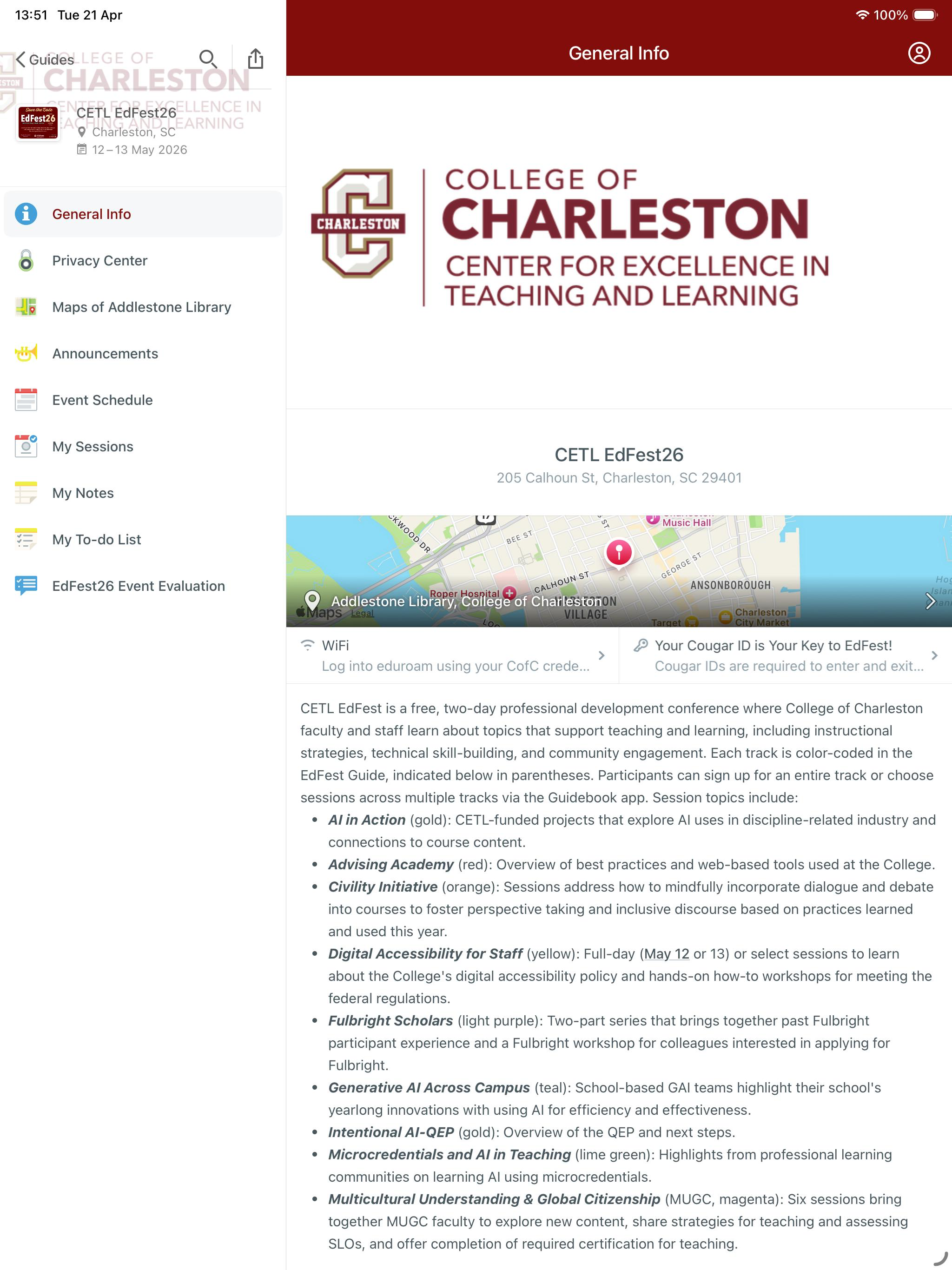 College of Charleston Events