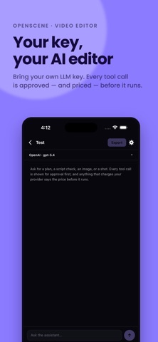 OpenScene: AI Video Editor iPhone screenshot