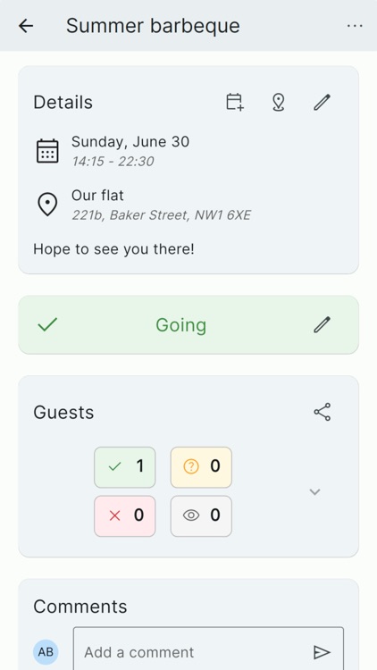Gather: A simple event planner