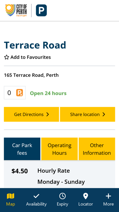 City of Perth Parking Screenshot