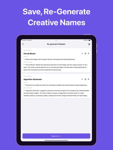 AI Name Generator iPad screenshot