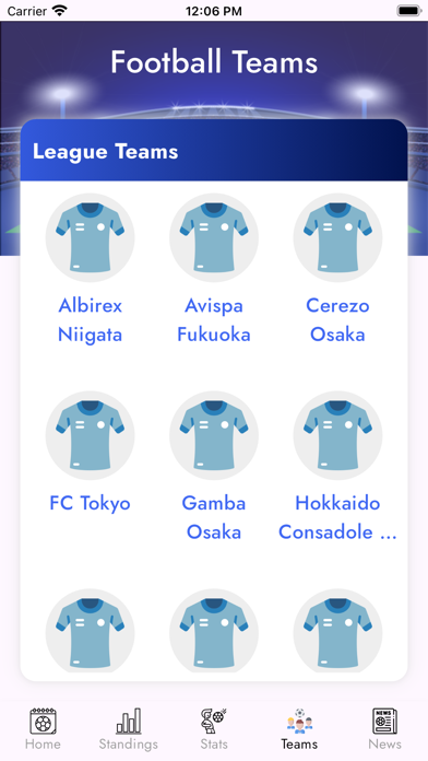 Japan Football League Scores Screenshot