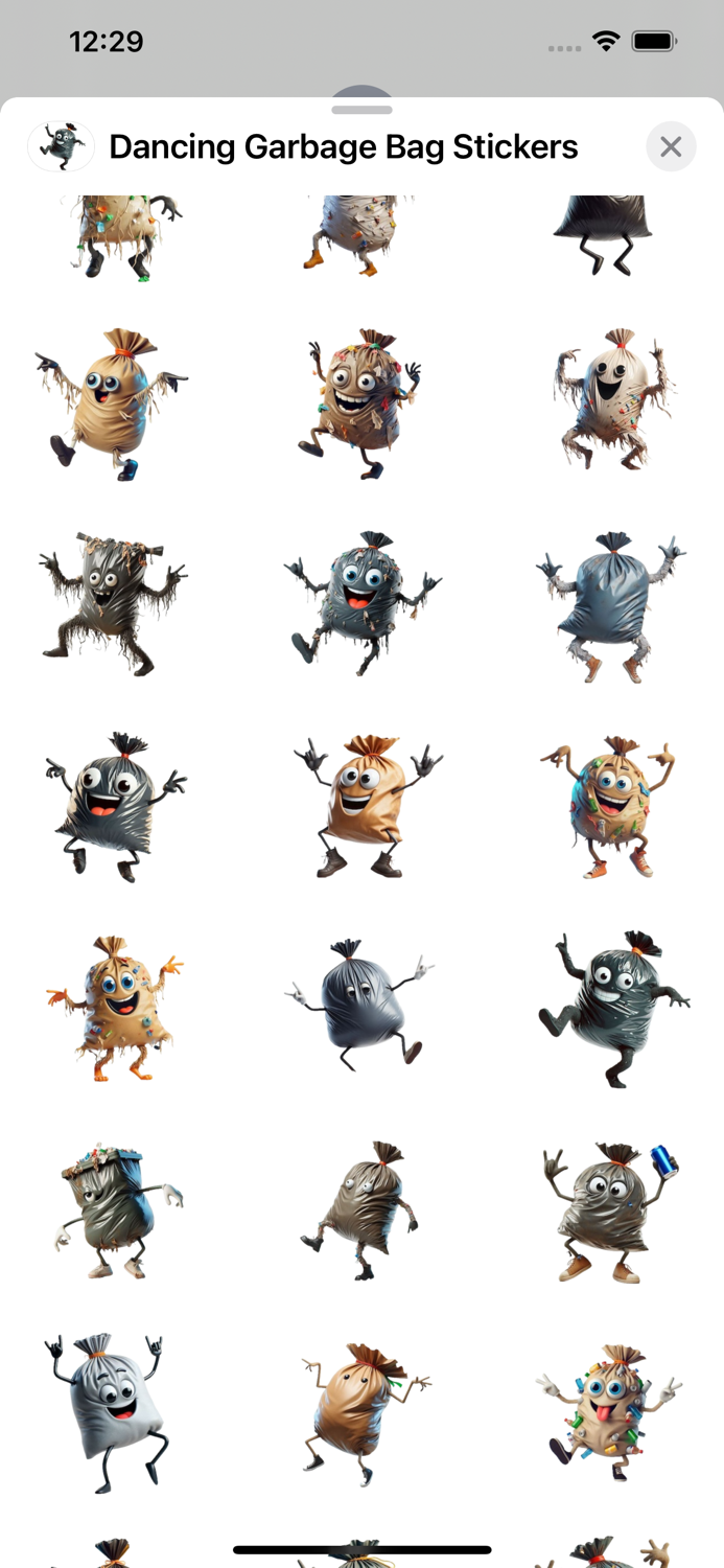 Dancing Garbage Bag Stickers