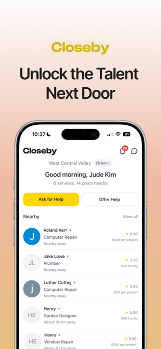 Closeby: Local Services & Help Screenshot 1 of 5
