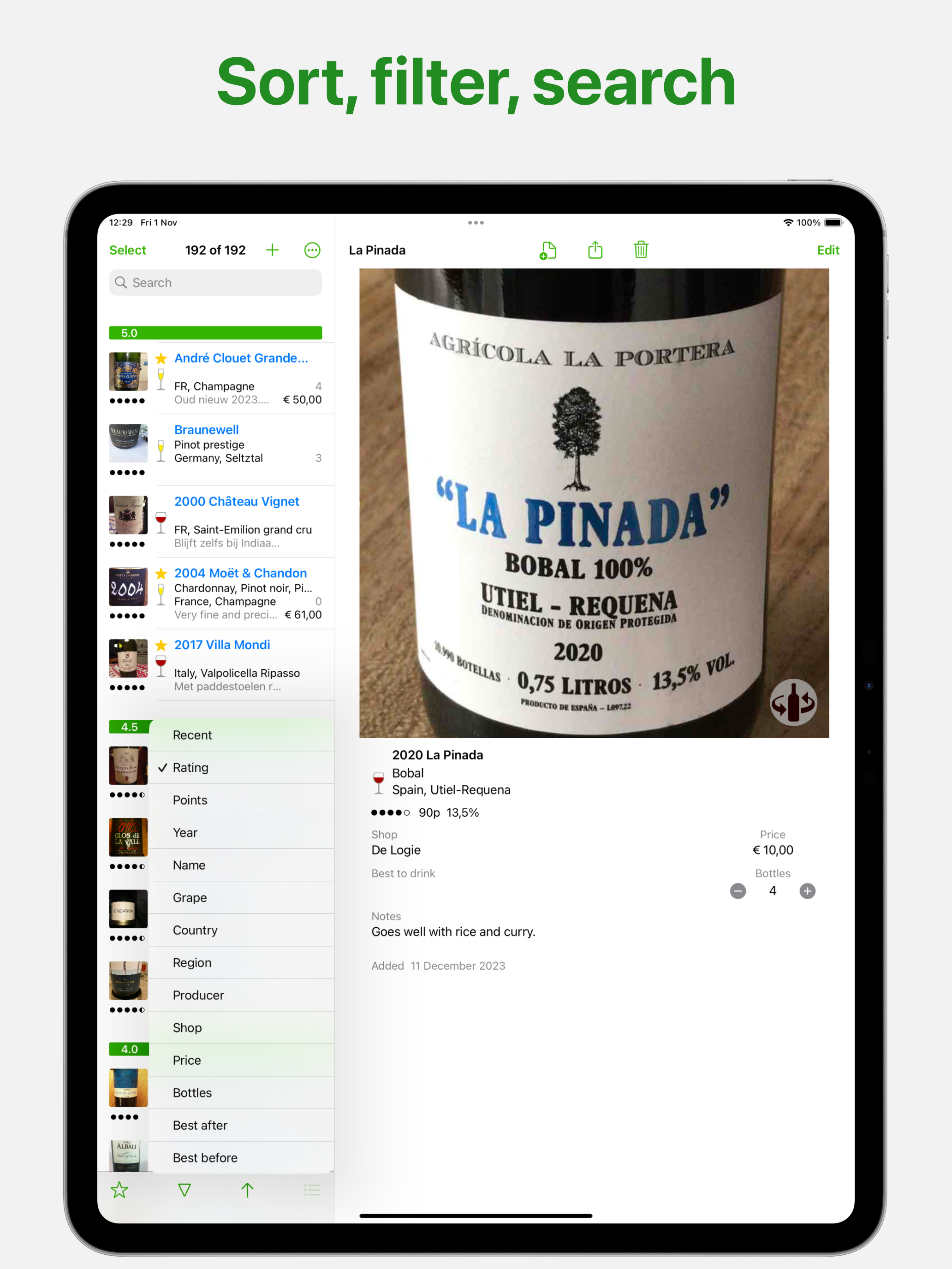 Wines - wine notes V2 screenshot 9