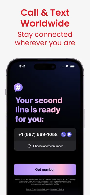 Second Phone Number: Call Text screenshot 2 of 6