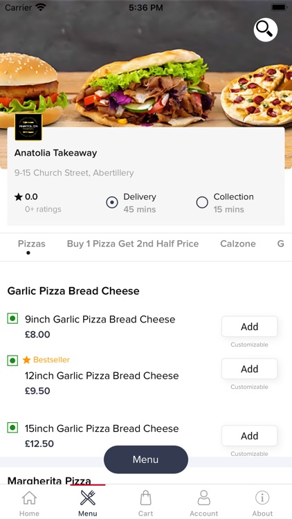 Anatolia Takeaway Online