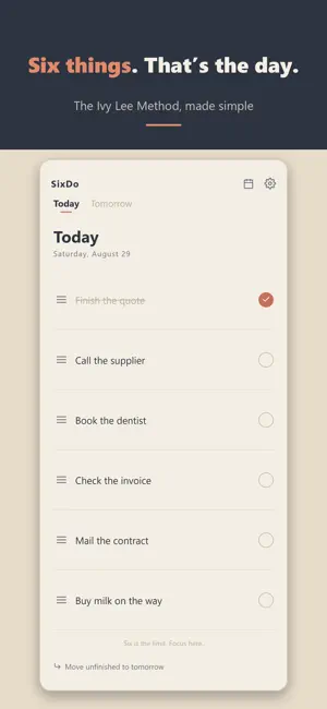 SixDo - Ivy Lee Method To-Do screenshot 1